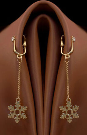 Non-Pierced Clitoral Jewelry Dangle With Snowflake UPKO