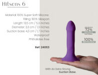 Silikonowe Dildo Premium Hitsens Model 6 Purple Adrien Lastic - 3