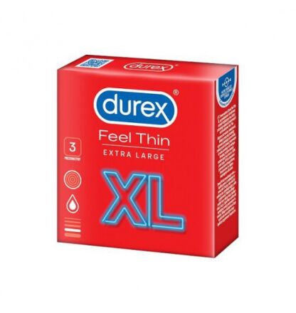 Cienkie Prezerwatywy Lateksowe O Większym Rozmiarze Feel Thin Xl 3 Szt. Durex