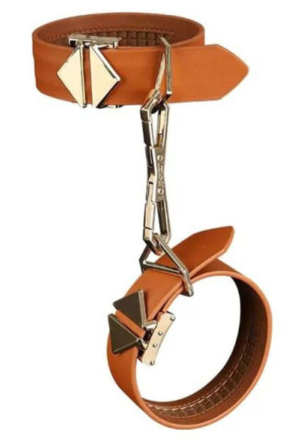 Kajdanki Ankle And Wrist Cuffs Set Brown LOCKINK