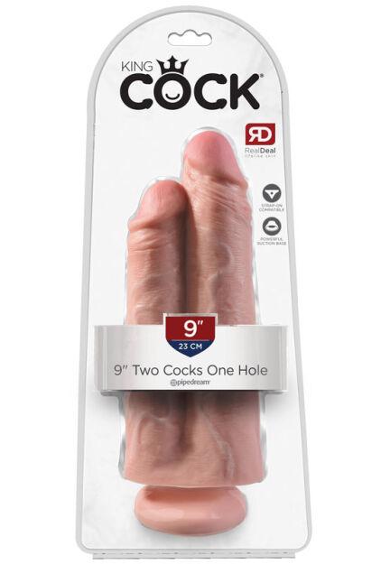 Podwójne Dildo 23Cm King Cock Two Cocks One Hole Light Pipedream