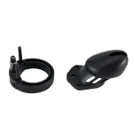 Zestaw Pasów Cnoty Denial Silicone Chastity Cage Set Black Brutus - 6