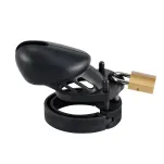 Zestaw Pasów Cnoty Denial Silicone Chastity Cage Set Black Brutus - 3