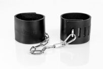 Kajdanki z kłódką czarne L Primal Bond Whips - 3