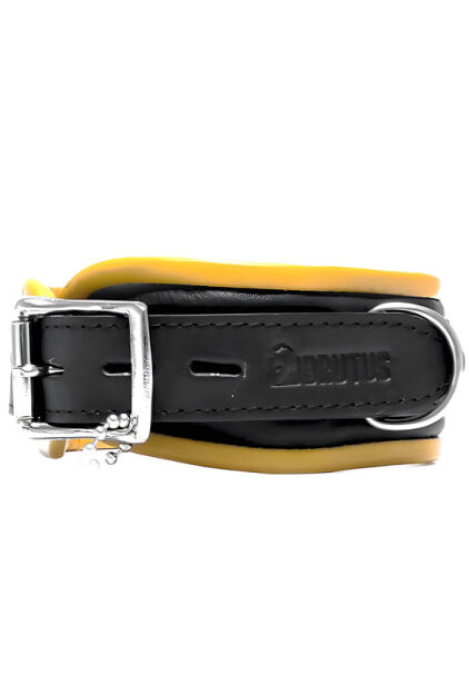 BRUTUS Leather Collar Black/Yellow