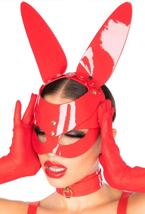 Maska Królika Bunny Mask Red Kinky Diva