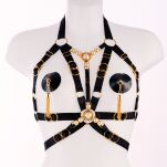 Otwarty biustonosz FAUSTINA II–Cupless Triangle Bra Deluxe Kinky Diva - 7