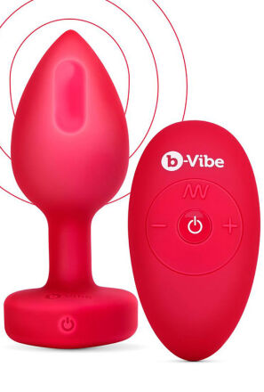 Korek Analny Vibrating Heart Shape Jewel Plug M/L Red b-Vibe