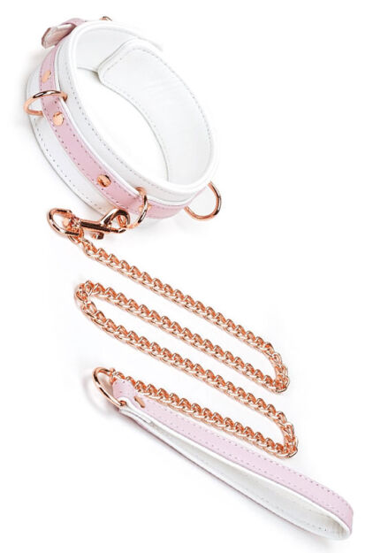 Liebe Seele obróżka White & Pink Fairy Goat Leather Collar