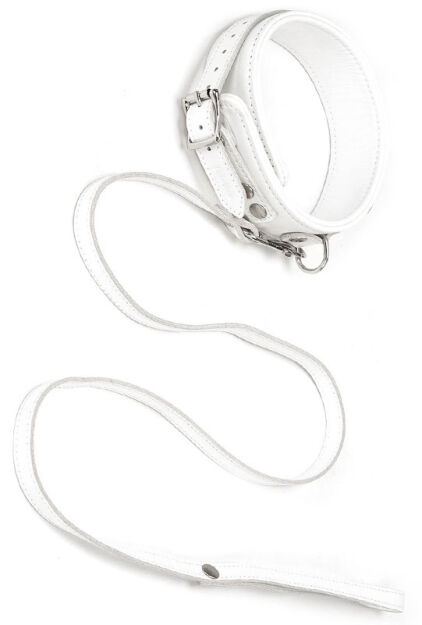 Obróżka Ze Smyczą Fuji White Collar With Leash Liebe Seele