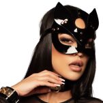 Maska na oczy High Gloss Cat Mask Deluxe Black/Gold Kinky Diva - 2
