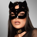 Maska na oczy High Gloss Cat Mask Deluxe Black/Gold Kinky Diva - 6