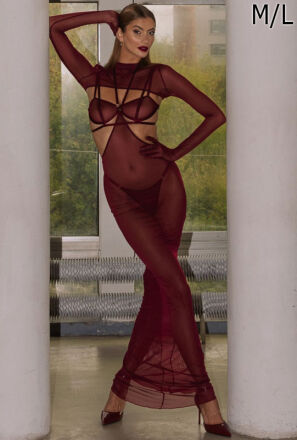 Vivien Burgundy Spódnica M/L Promees