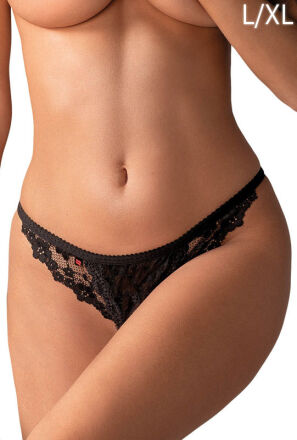 Letica stringi otwarte czarne L/XL Obsessive