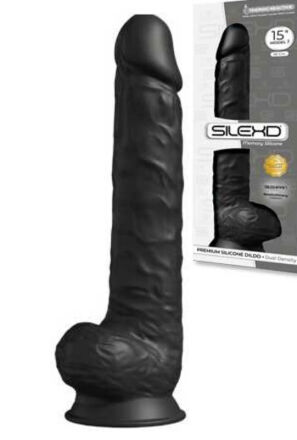 Silikonowe Dildo Model 1 38 Cm Black Silexd