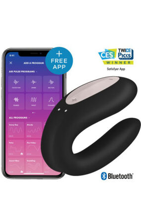 Wibrator Dla Par Double Joy Black With App Satisfyer