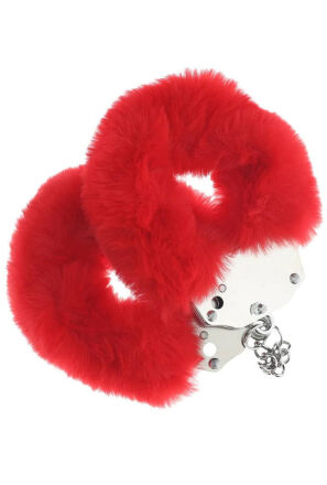 Ouch! kajdanki Heavy-duty Fluffy Handcuffs Red