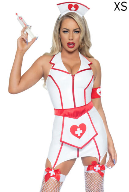 Leg Avenue przebranie pielęgniarki Vinyl Er Hottie Dress XS