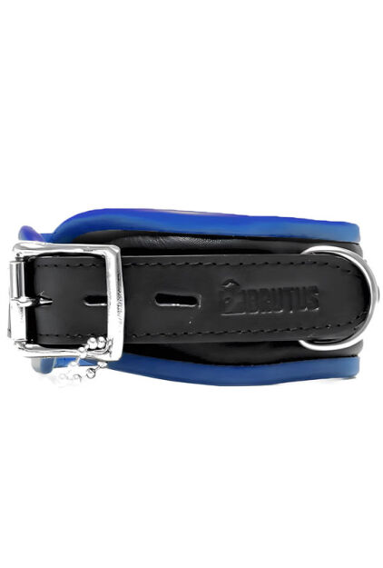 BRUTUS Leather Collar Black/Blue