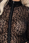 F289 Leopard flock top with long sleeves M - 5