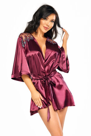 Summer peignoir burgundy Peniuar i stringi