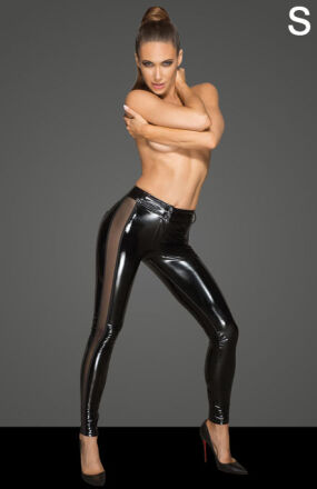 F202 PVC leggins with tulle inserts S