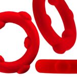 Pierścień erekcyjny [SIL] SPINNER Cockring Red Oxballs - 6