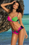 Tamara M-399 Blu Scuro-Rosa Shocking-Blight Green Kostium kąpielowy - 5