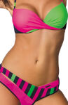 Tamara M-399 Blu Scuro-Rosa Shocking-Blight Green Kostium kąpielowy - 2