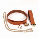 Obroża ze smyczą Collar With Leash Set Brown LOCKINK - 2