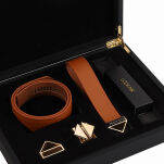 Obroża ze smyczą Collar With Leash Set Brown LOCKINK - 7