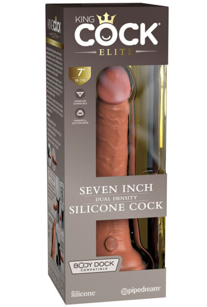 Dildo 18Cm King Cock Elite Dual Density Silicone Cock Tan Pipedream
