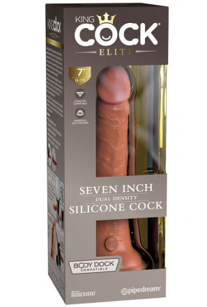 Dildo 18Cm King Cock Elite Dual Density Silicone Cock Tan Pipedream
