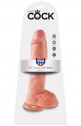 10' Cock With Balls Flesh Dildo Z Jądrami Cieliste 25 Cm King Cock