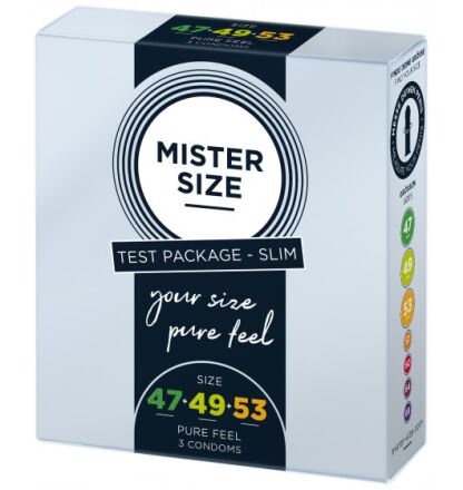 Zestaw 3 Prezerwatyw O Różnej Średnicy Testbox 47-49-53 3 Condoms Mister.Size