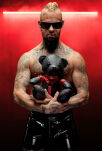 EDDY bear Miś BDSM czarno-czerwony - 4