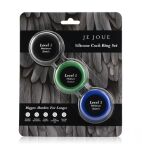 Zestaw Trzech Rozciągliwych Silikonowych Pierścieni Erekcyjnych Silicone Cock Ring Trio - All 3 Stretch Levels Je Joue - 2