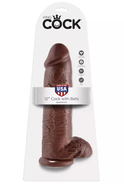 Dildo 31 cm Cock 12 inch w/balls brown King Cock