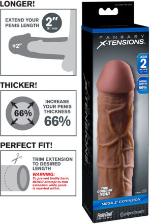 Nakładka Na Penisa Fantasy X-Tensions Mega 2" Extension Brown Pipedream