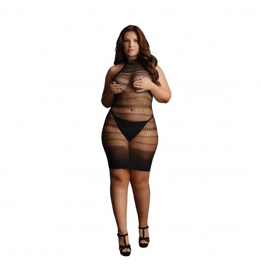 Sukienka Mini High Lace Neck Net Mini Dress Black Osx Le Désir