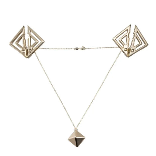 LOCKINK zaciski  Nipple Clamps with Heavy Pendant Gold