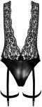 Body F297 Libido Deep-V Bodysuit M Noir Handmade - 7