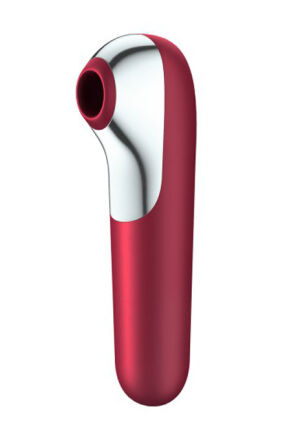 Stymulator łechtaczki z wibratorem Dual Love Red Satisfayer