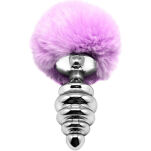 Alive korek analny z ogonkiem Metal Anal Fluffy Twist Plug Lila L - 2