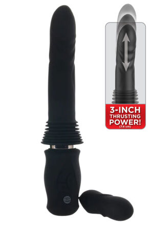 Wibrator Ff Series Ultimate Silicone Thruster Black Pipedream