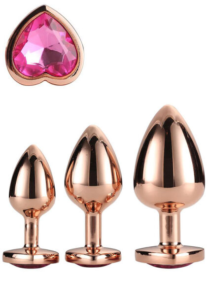 Zestaw Korków Gleaming Love Rose Gold Plug Set Dreamtoys
