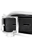 BRUTUS Leather Collar Black/White - 2