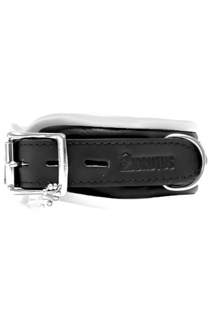 BRUTUS Leather Collar Black/White