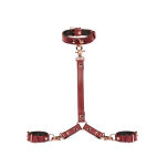 Liebe Seele uprząż Wine Red Collar and Wrist Restraint Harness - 2