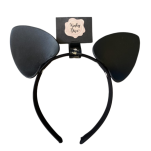 Uszy Kota Vegan Leather Cat Ears Black/Silver Kinky Diva - 4